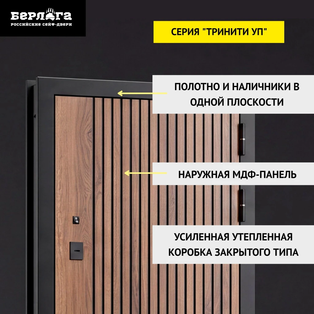 Купить двери БЕРЛОГА Тринити УП Энигма (Эмалит белый (MBP), Муар черный, Фактор, Черный кварц (Орех пекан медовый), plastic black). Каталог «Вседвери59»